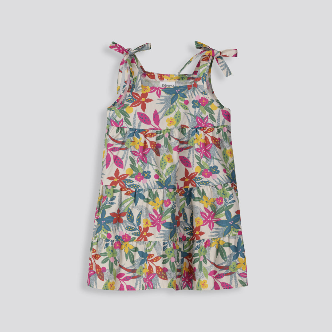 Girls Short Tiered Dress Multi