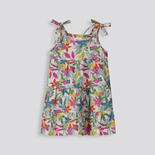Girls Short Tiered Dress Multi