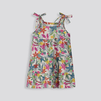 Girls Short Tiered Dress Multi