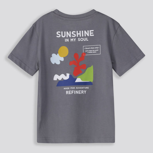 Boys Statement Tee Charcoal