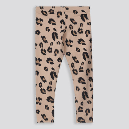 Girls Leopard Leggings Stone
