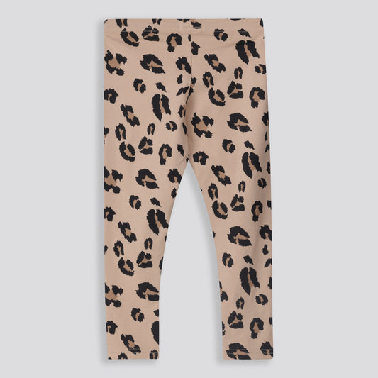 Girls Leopard Leggings Stone