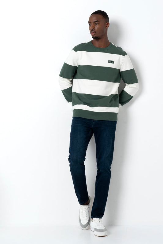 Striped Crewneck Sweater Fatigue