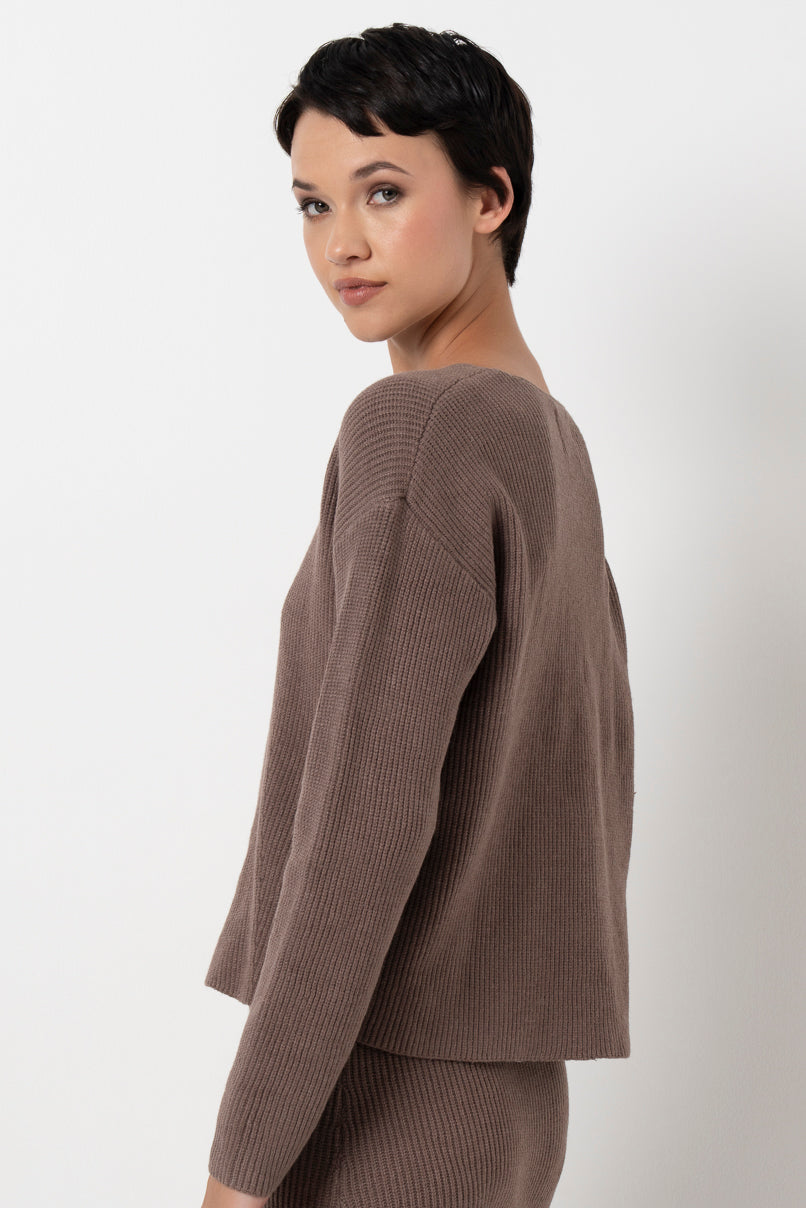 Ribbed Jumper Brown