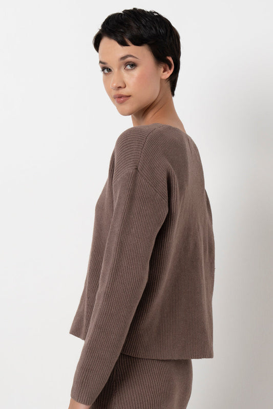 Ribbed Jumper Brown