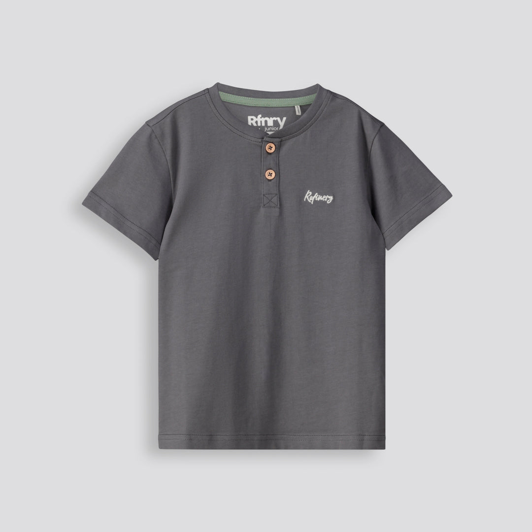 Boys Henley Tee Charcoal