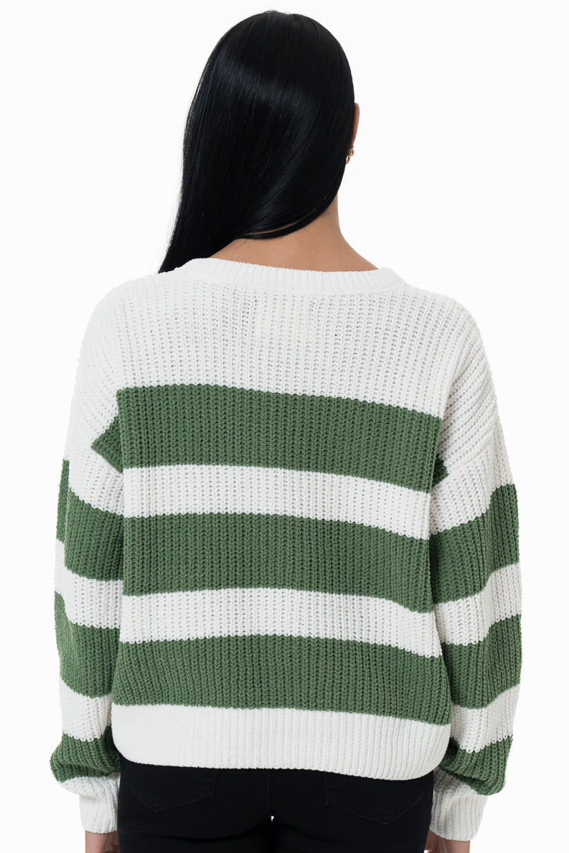 Striped Jumper Green