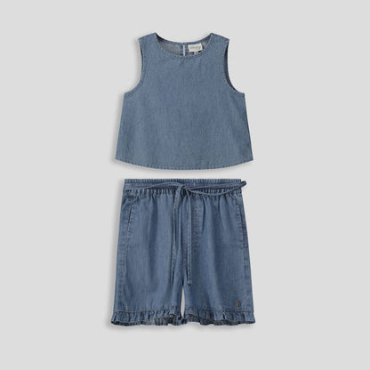 Girls Pull-On Shorts Mid Wash