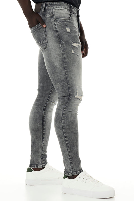 Rf10 Rip And Repair Skinny Jeans Light Grey