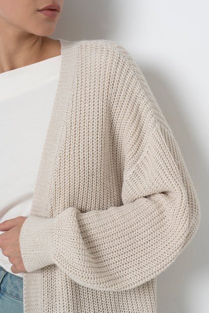 Long Knit Cardigan Nude