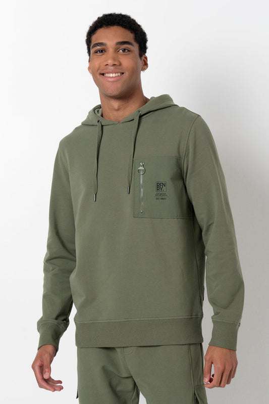 Cargo Pocket Hoodie Olive