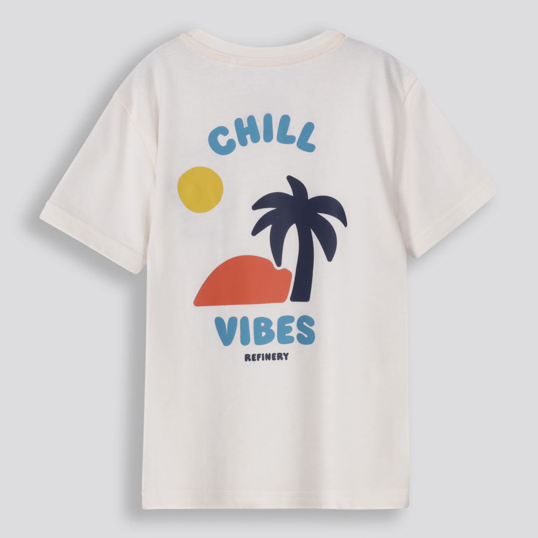 Boys Branded Tee Off White