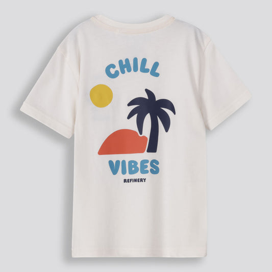 Boys Branded Tee Off White