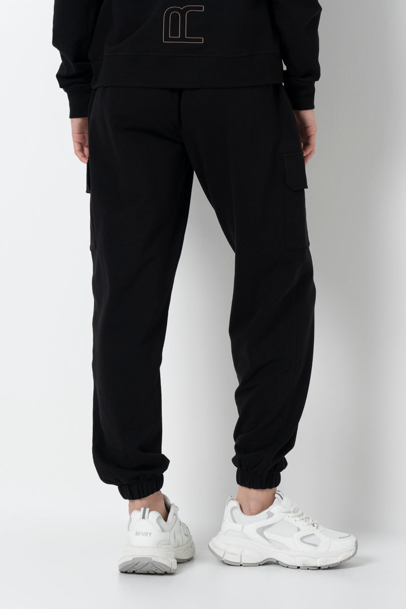 Relaxed Cargo Track Pants Black