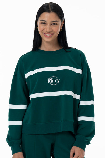 Striped Crewneck Sweatshirt Green