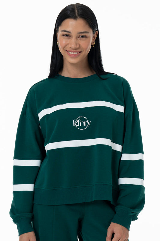 Striped Crewneck Sweatshirt Green