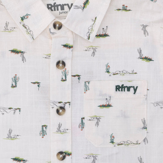 Boys Printed Shirt Off White