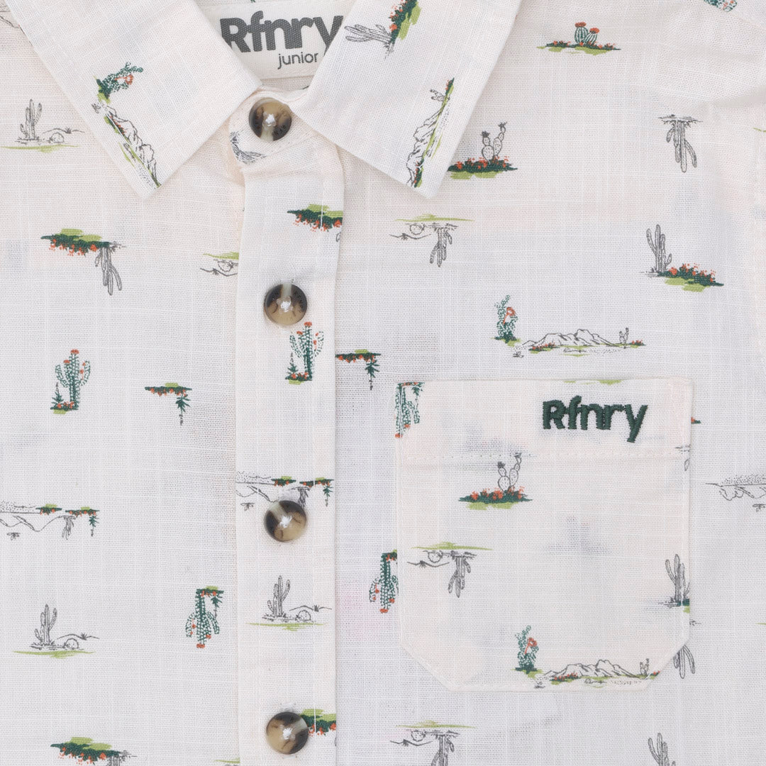 Boys Printed Shirt Off White