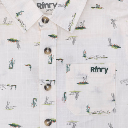 Boys Printed Shirt Off White