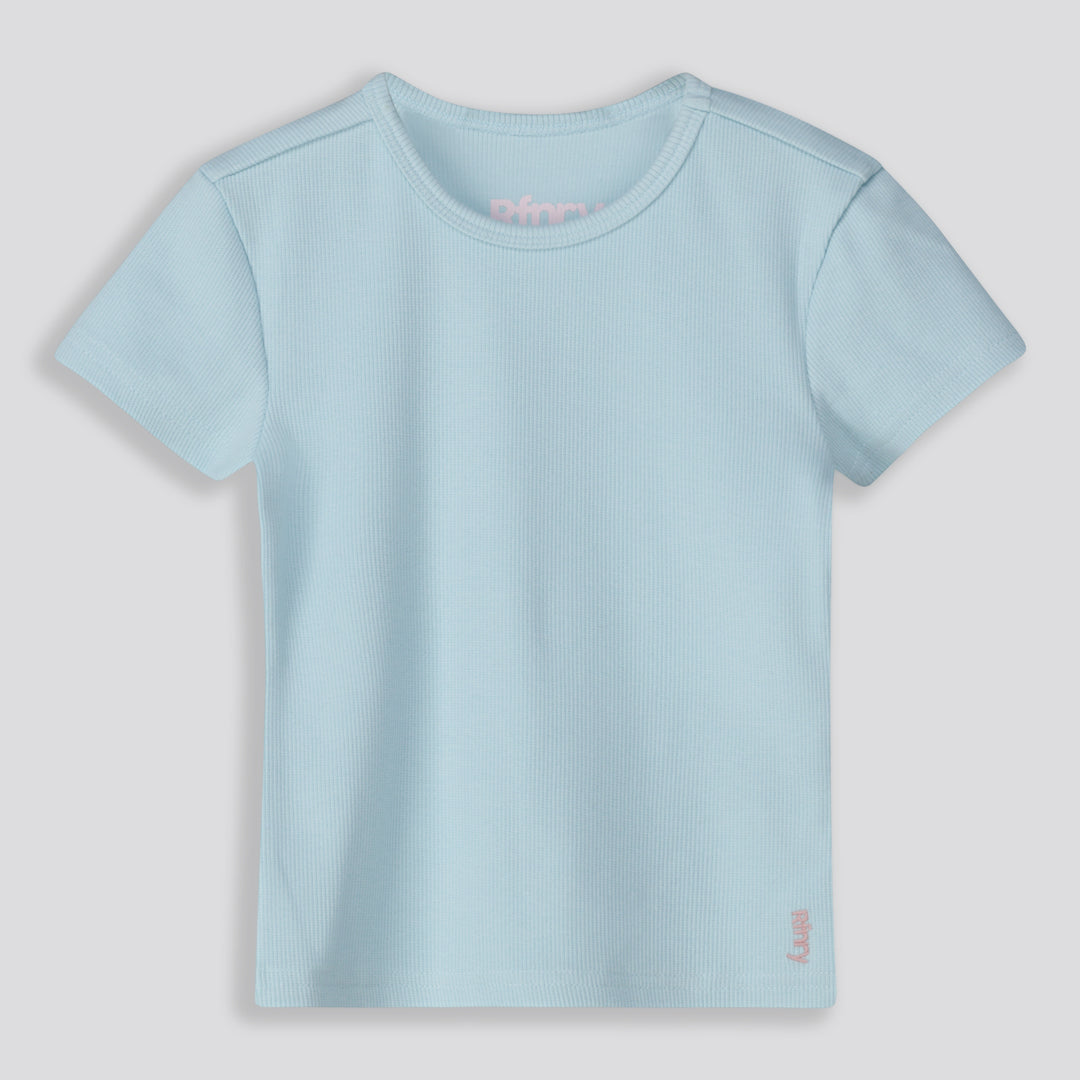 Girls Ribbed Tee Light Blue