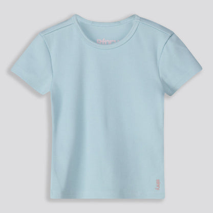 Girls Ribbed Tee Light Blue