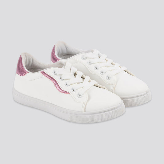 Girls Lace-Up Sneaker White