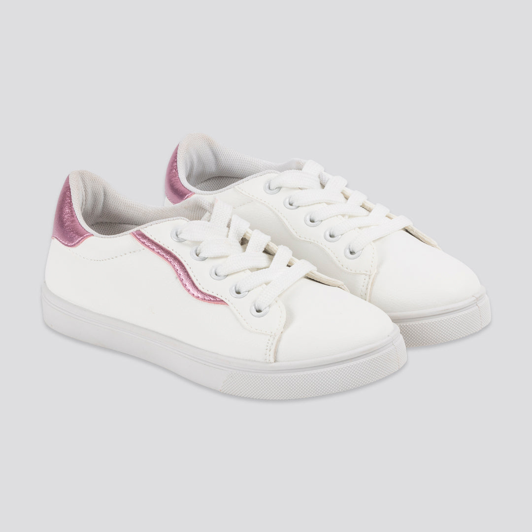Girls Lace-Up Sneaker White