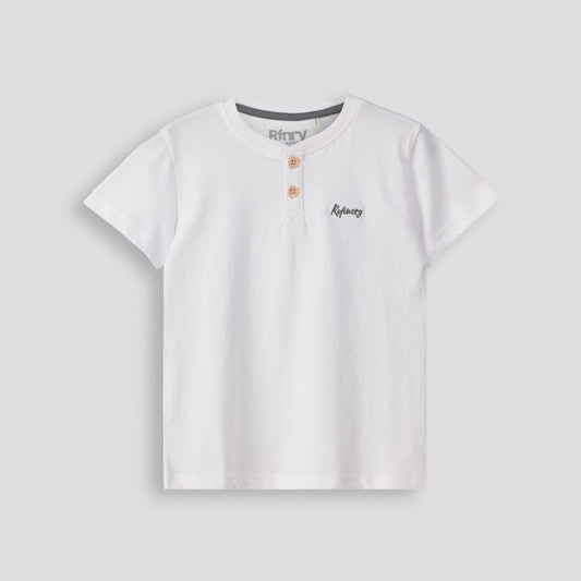 Boys Henley Tee White