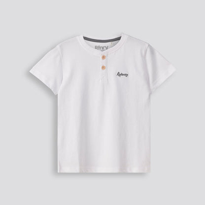 Boys Henley Tee White