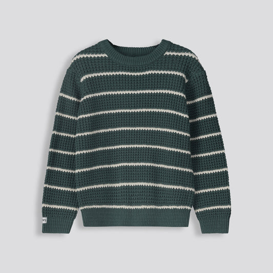 Boys Striped Jumper Emerald