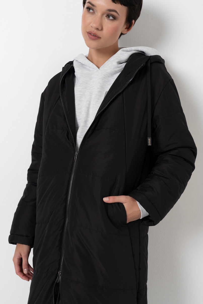 Long Puffer Jacket Black