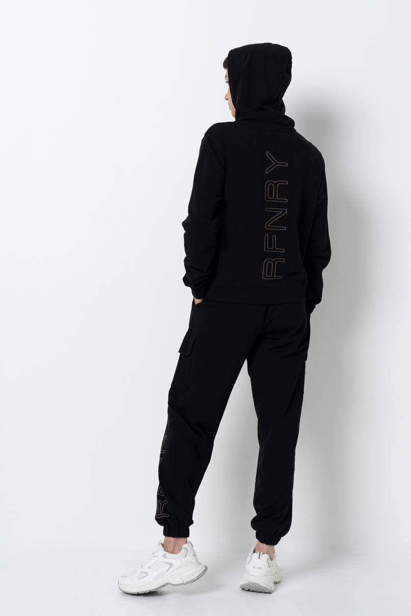 Relaxed Cargo Track Pants Black