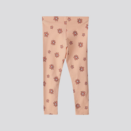 Girls Printed Cotton Leggings Coral