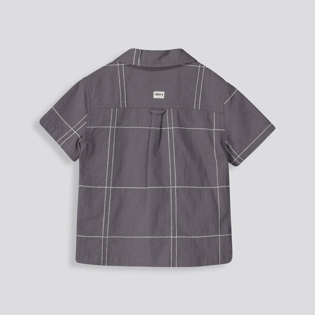 Boys Printed Shirt Charcoal