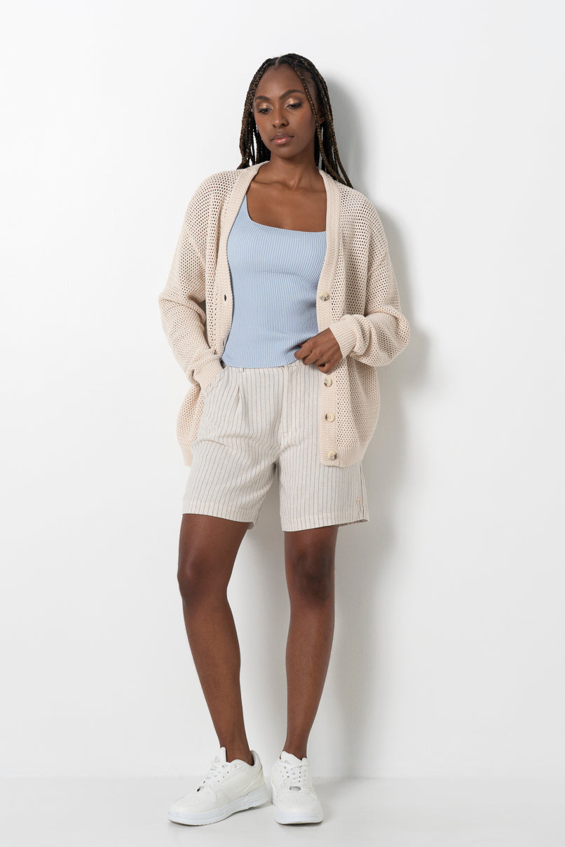 Relaxed Knit Cardigan Natural