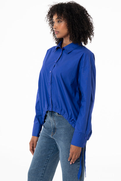 Drawstring Shirt Blue