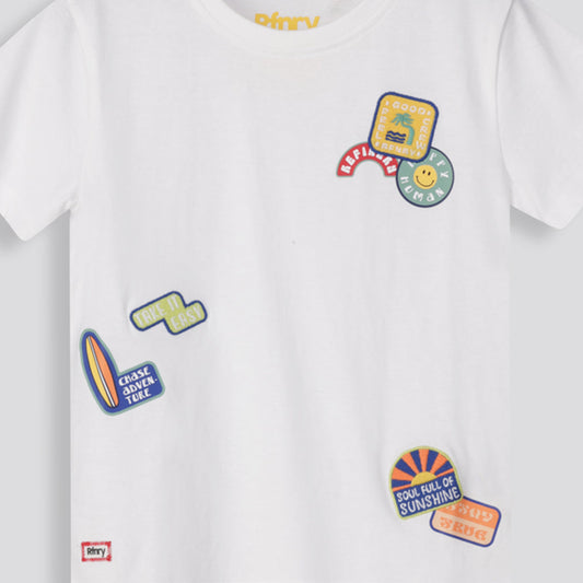 Boys Branded Tee Optic White