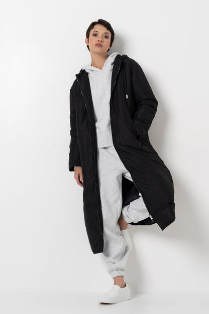Long Puffer Jacket Black