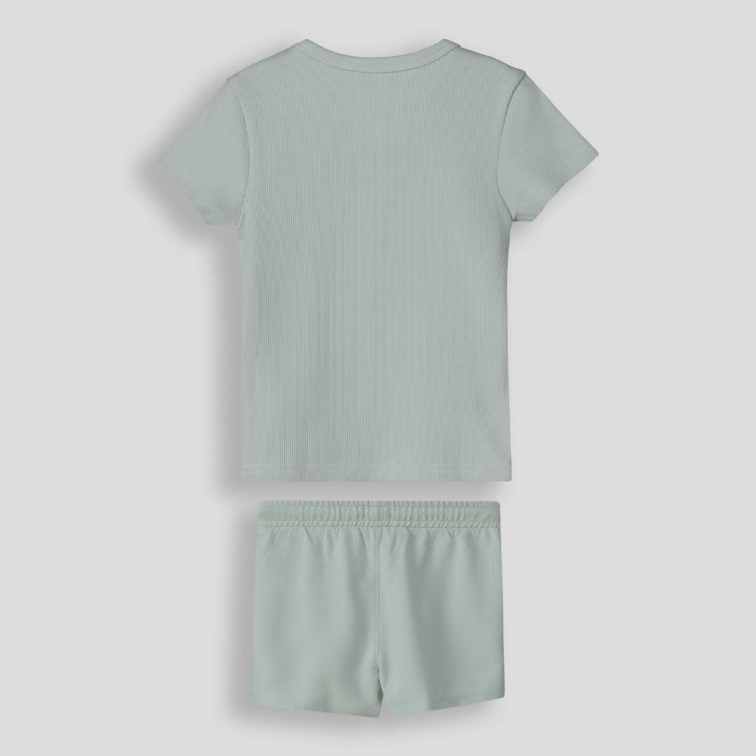 Girls Ribbed Tee Sage