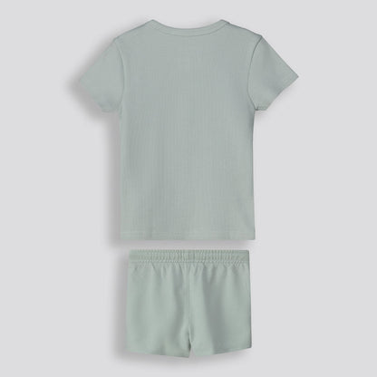 Girls Ribbed Tee Sage