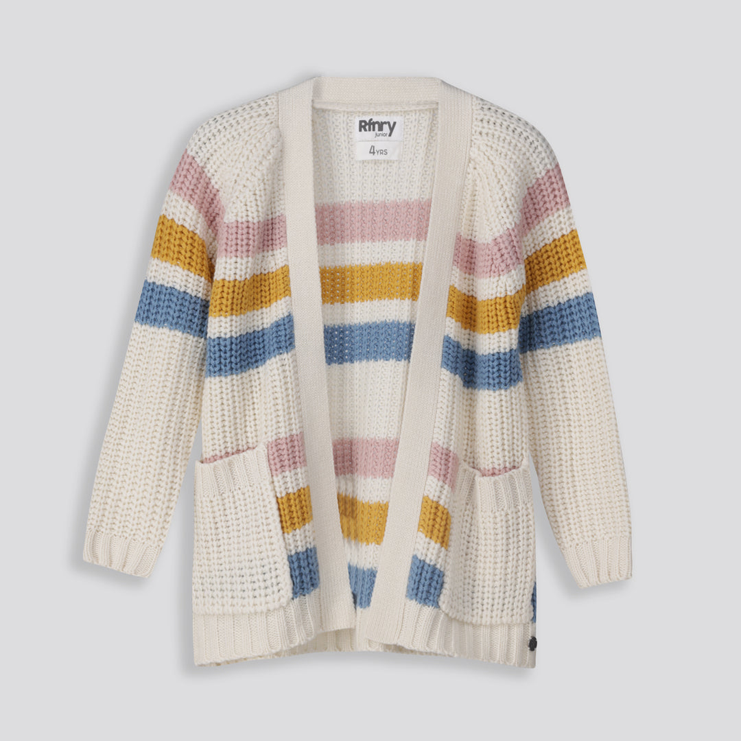 Girls Striped Cardigan Multi