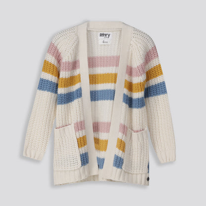 Girls Striped Cardigan Multi
