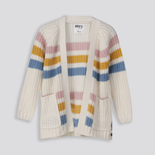 Girls Striped Cardigan Multi