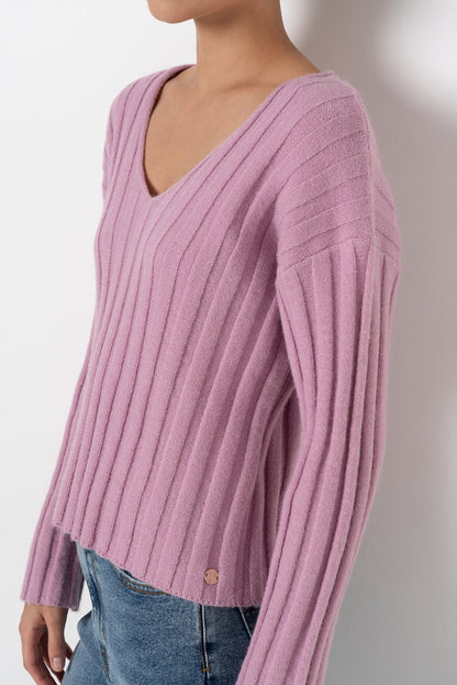 V-Neck Jumper Pink