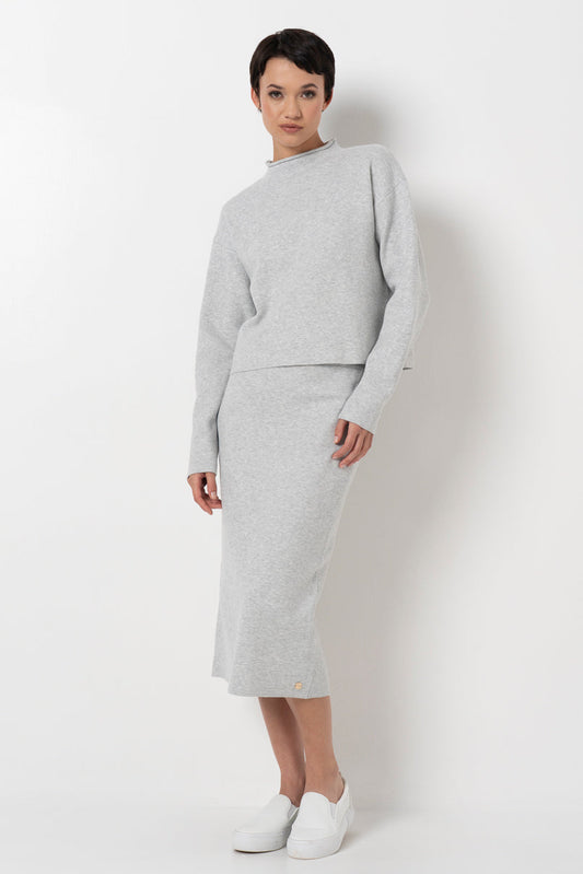 Hi-Neck Jumper Grey