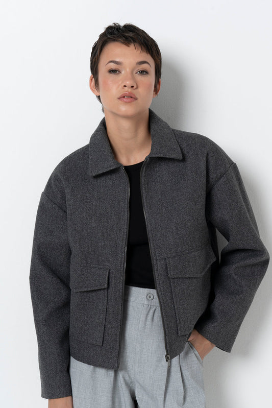 Melton Jacket Charcoal