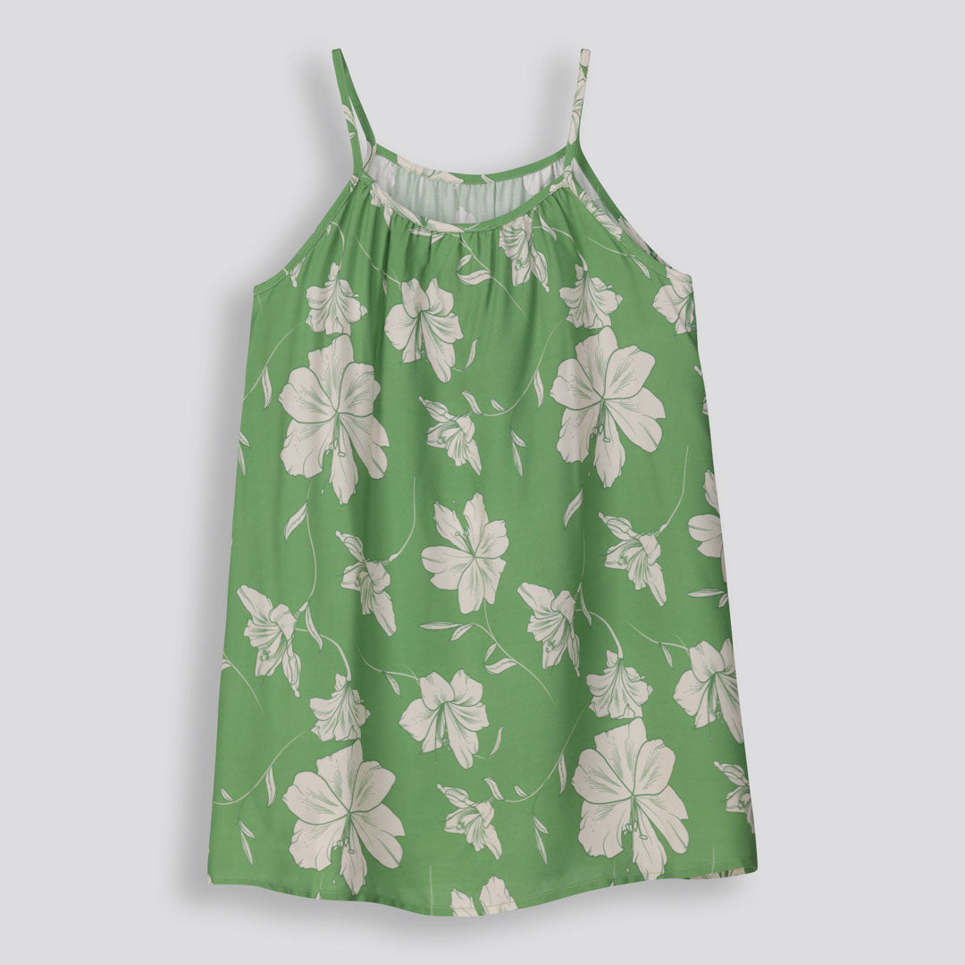 Girls Trapeze Dress Green