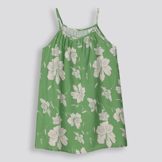 Girls Trapeze Dress Green