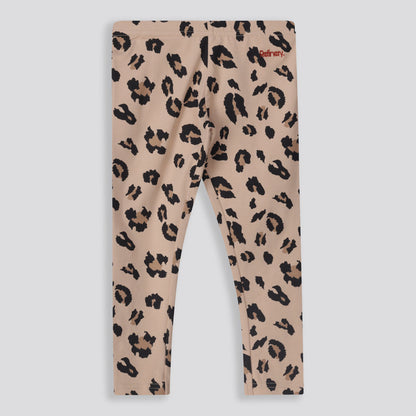 Girls Leopard Leggings Stone