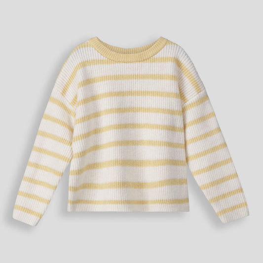 Girls Striped Jumper Yellow